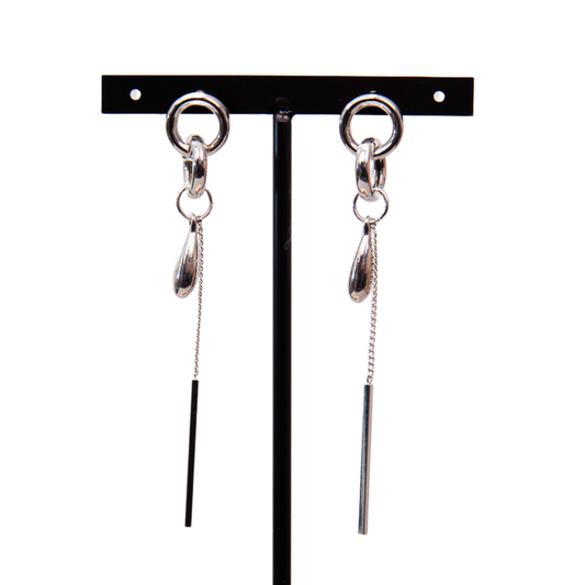 Strength in Elegance silver drop earrings