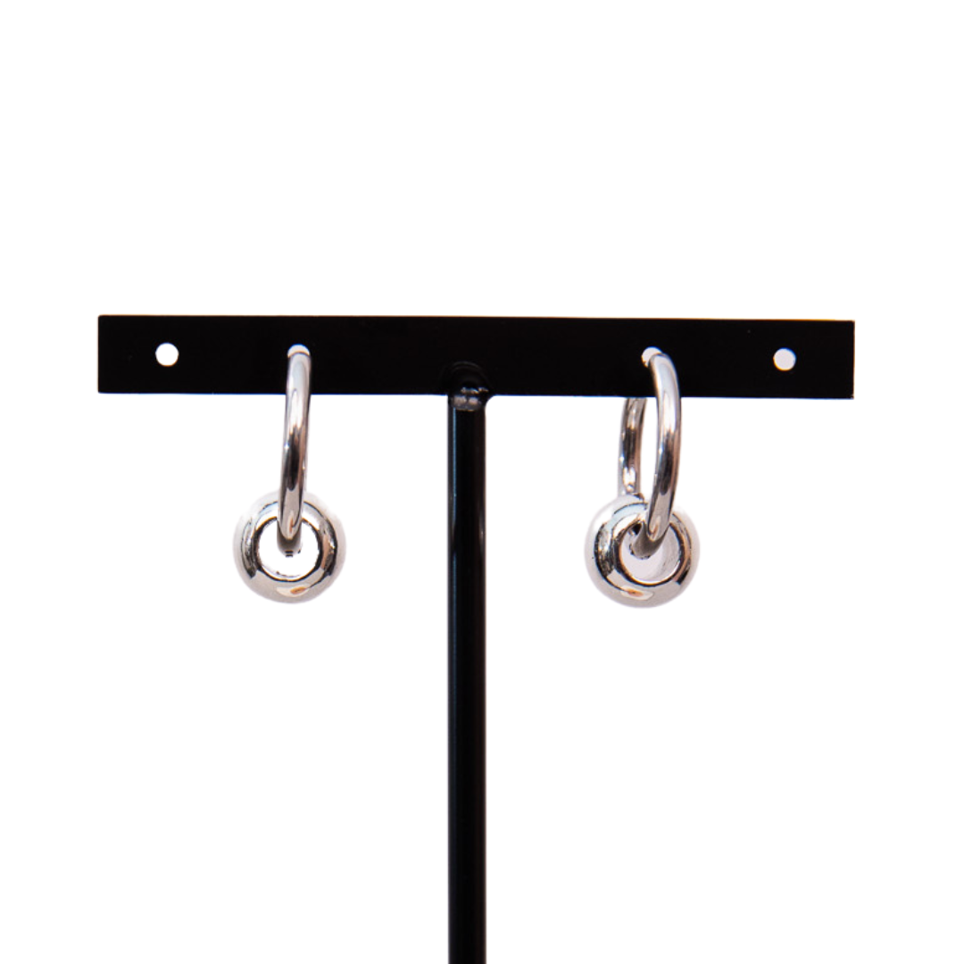 Guardian silver hoop earrings