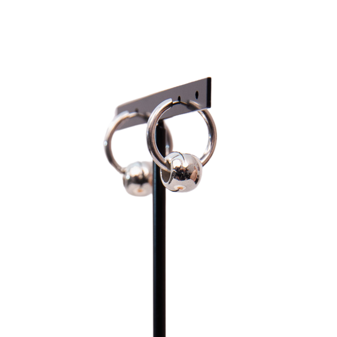 Guardian silver hoop earrings