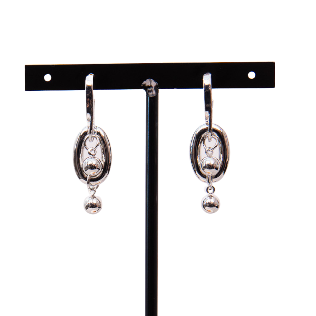 Fortress silver dangle earrings