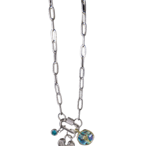 Promise Keeper silver charms and paper clip silver chain necklace