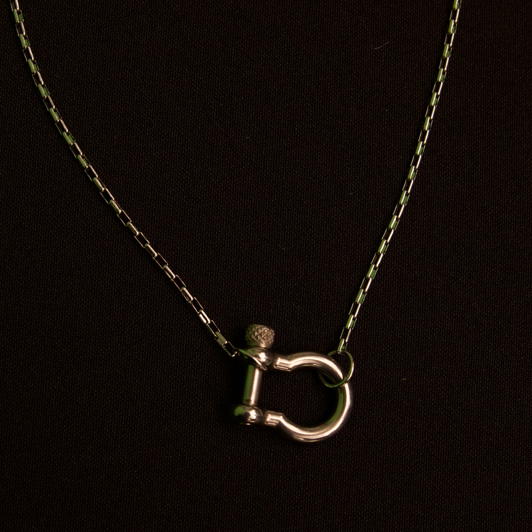 Forever bound silver link and silver box clip chain necklace
