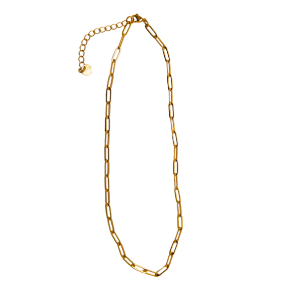 Gold paper clip chain