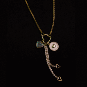 Locked in Love gold charms and  gold rope chain necklace