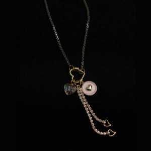 Locked in Love gold charms and silver rolo chain necklace