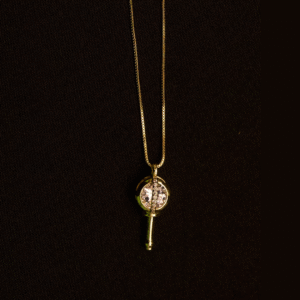 Sacred promise gold and crystal charm and gold cable chain necklace