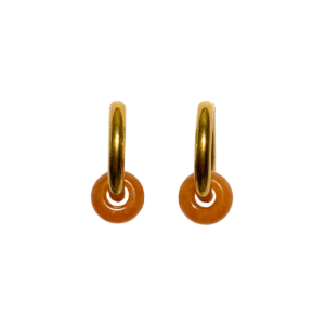 Golden Terracotta Jade gold hoop earrings