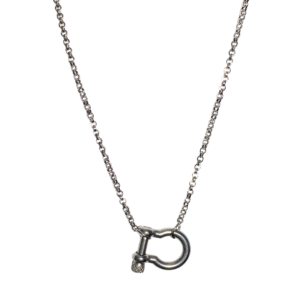 Forever bound silver link and silver rolo chain necklace