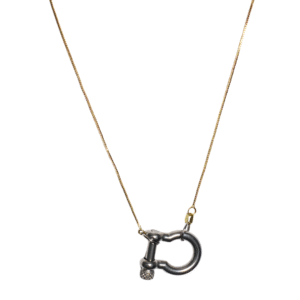 Forever bound silver link and gold cable chain necklace