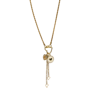 Locked in Love gold charms and gold rope chain necklace
