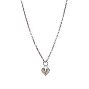 True affection silver charm and silver box clip chain necklace