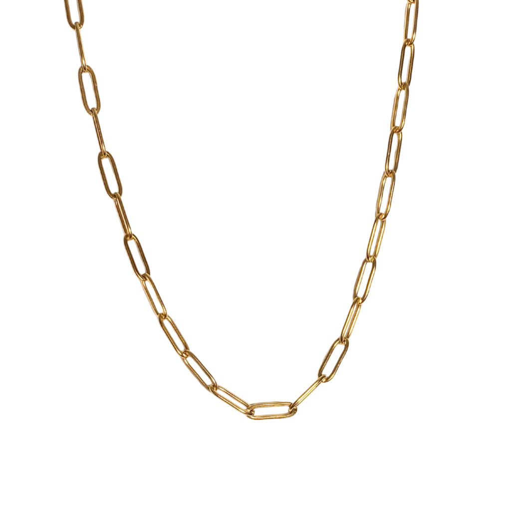 Gold paper clip chain
