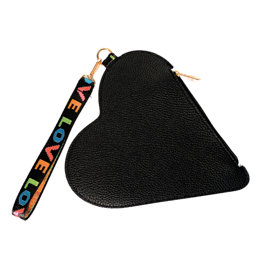 Heart wrist bag - black