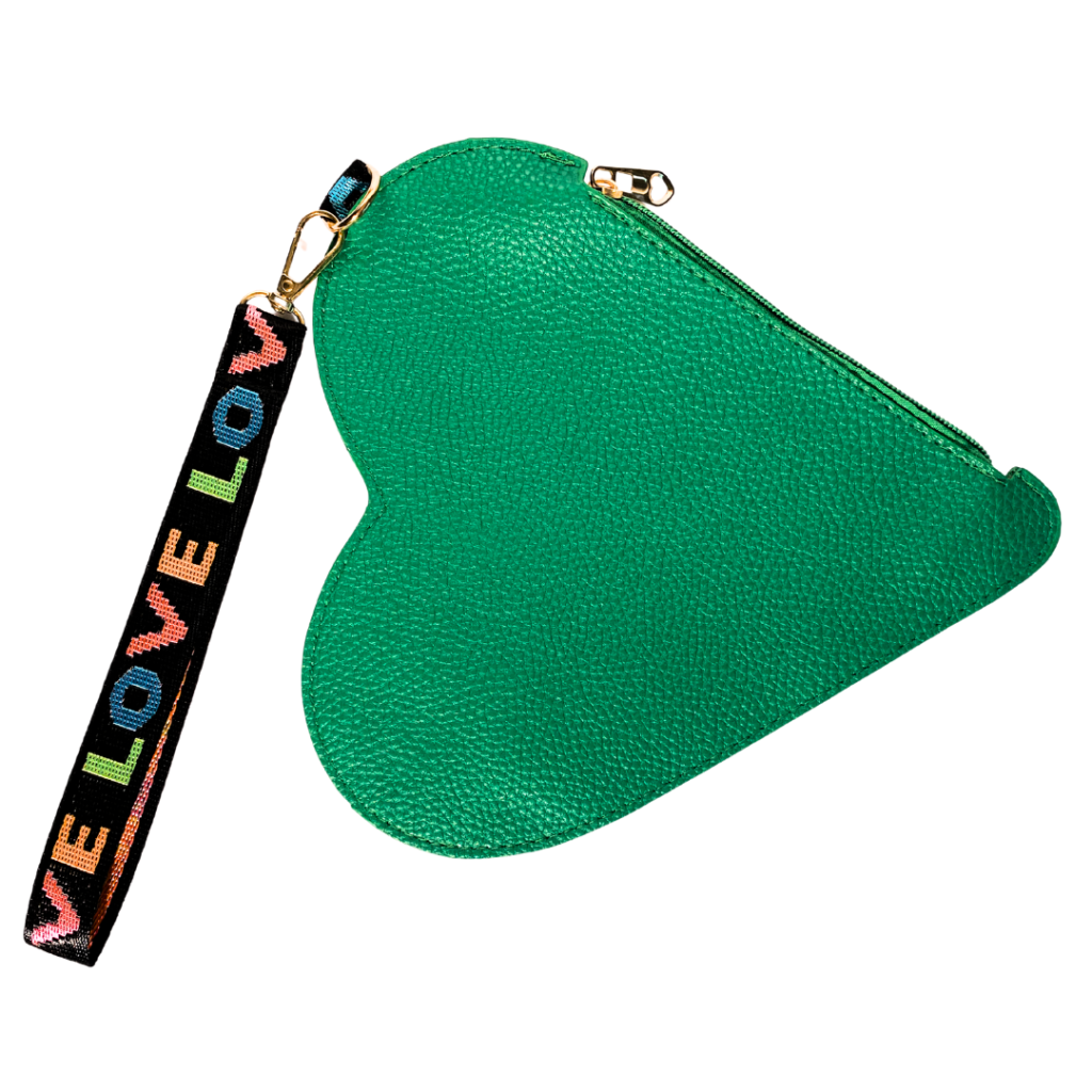 Heart wrist bag - green