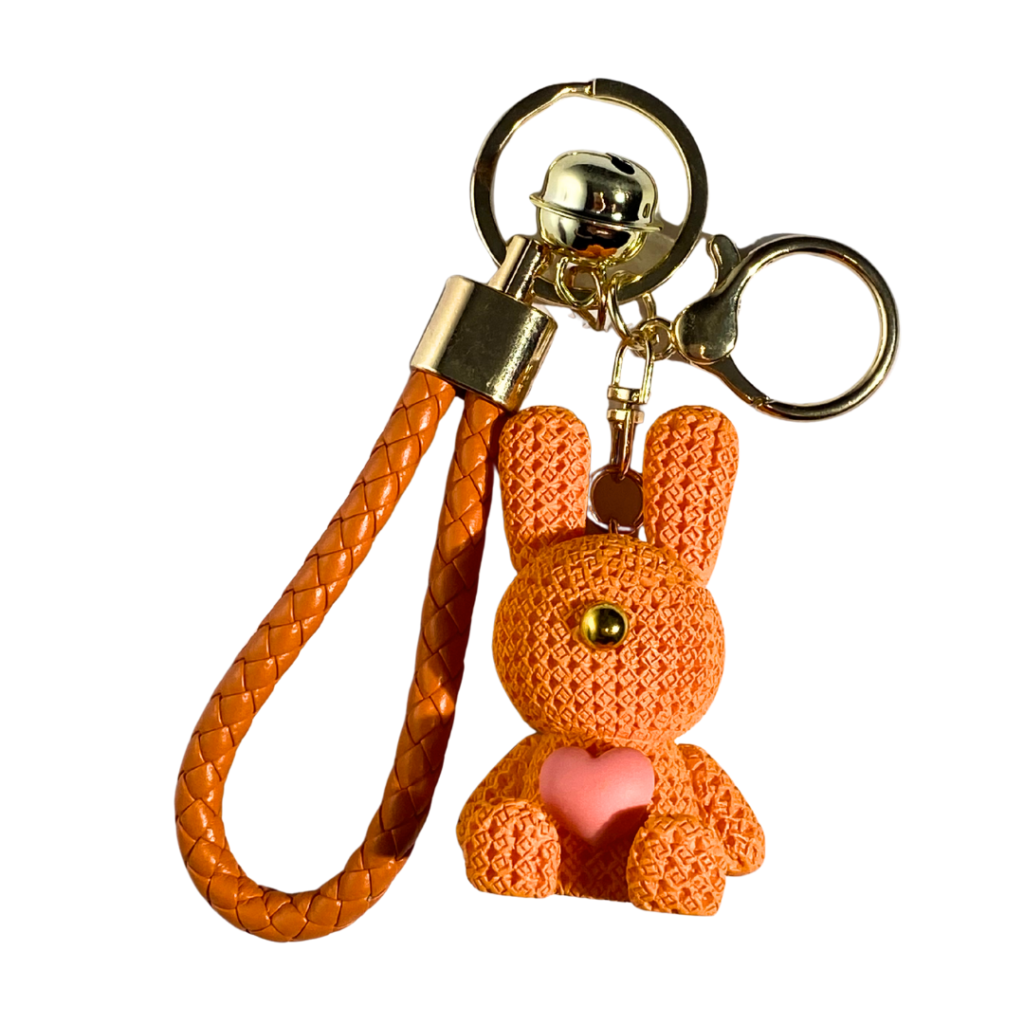 Bunny bag charm - orange