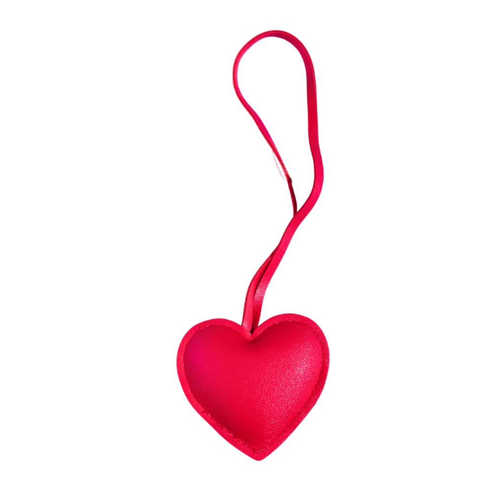 Hot pink heart bag charm