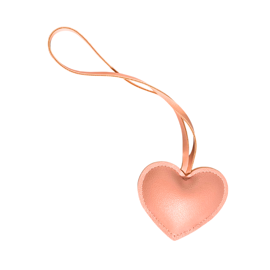 pink heart bag charm