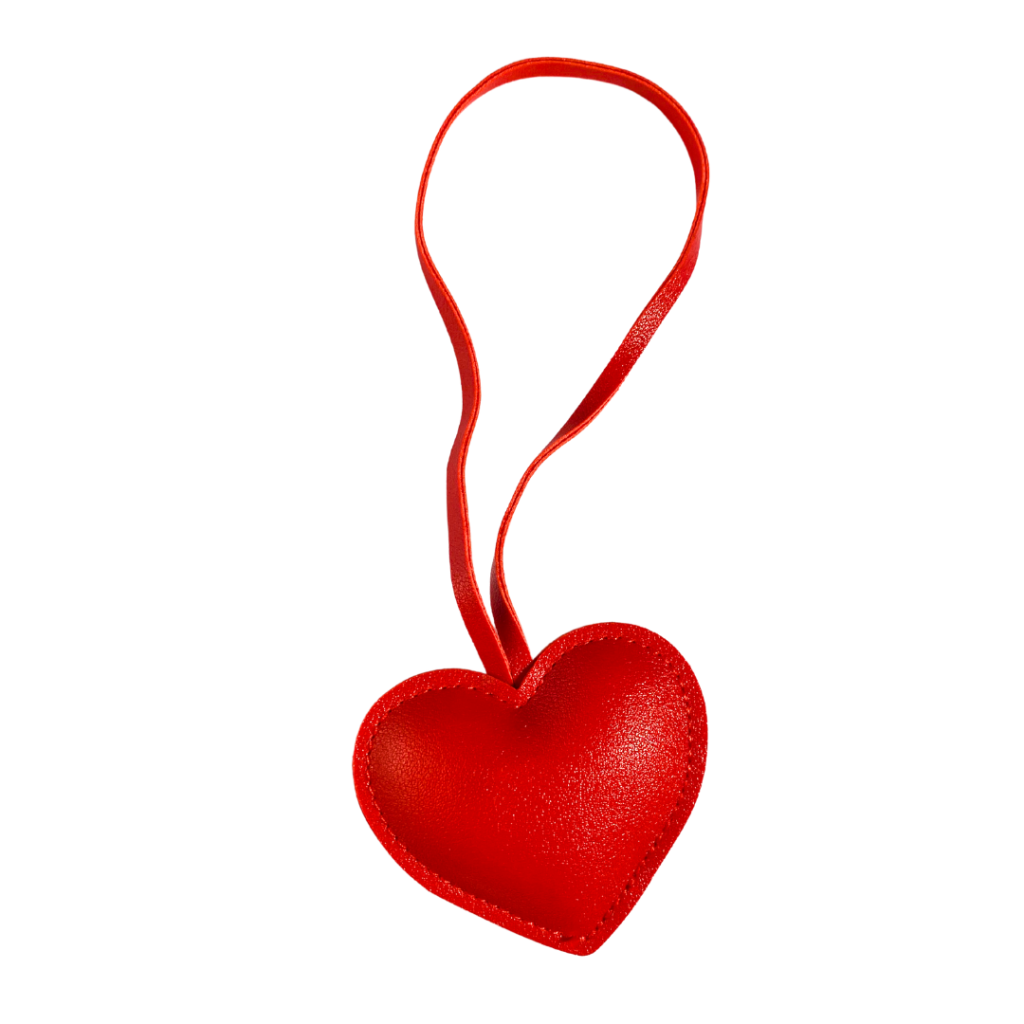 red heart bag charm