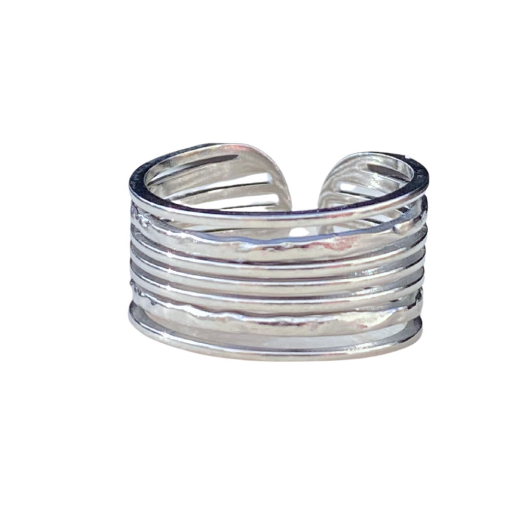 silver multi strand ring